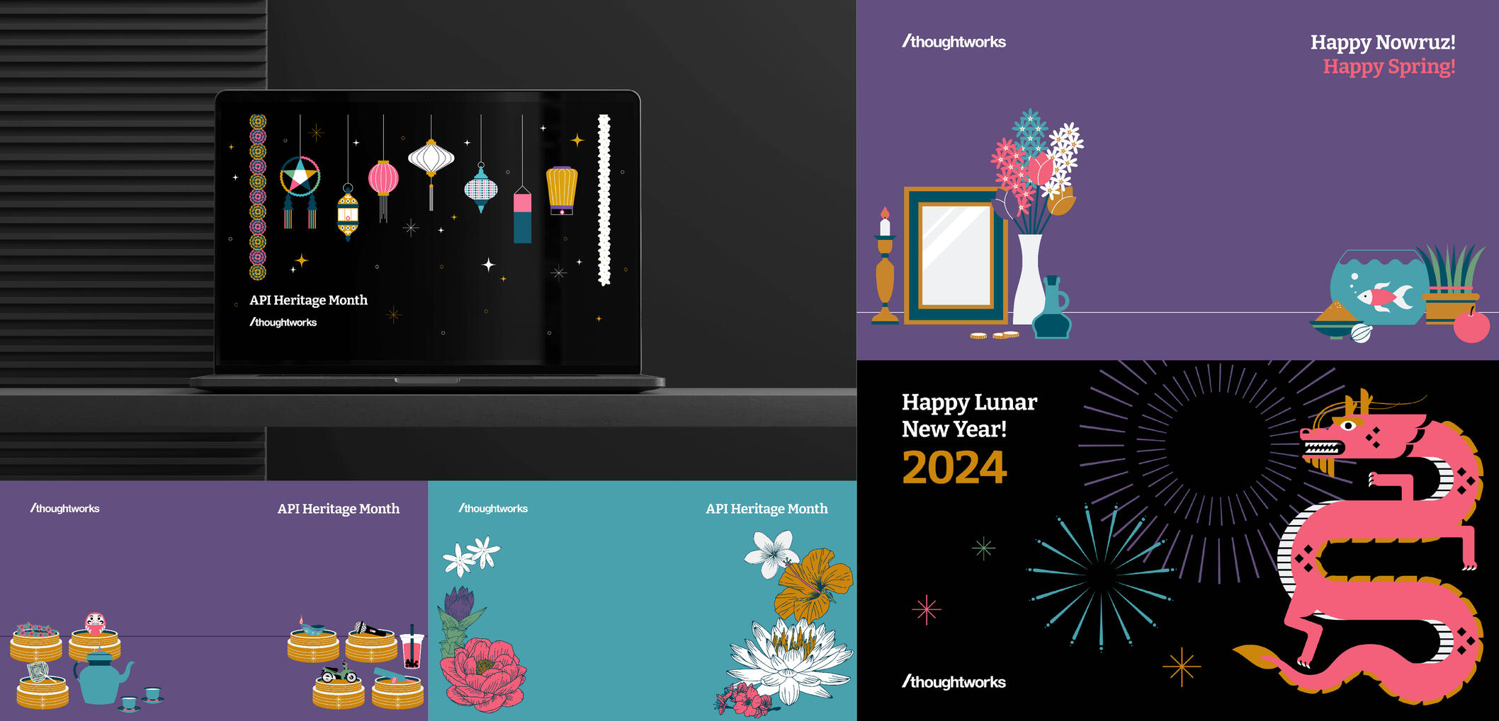 Collection of cultural artifact themed zoom backgrounds from the API community.